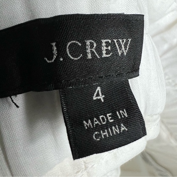 J.Crew Tie-waist eyelet pant white size 4 great condition - Picture 4 of 7